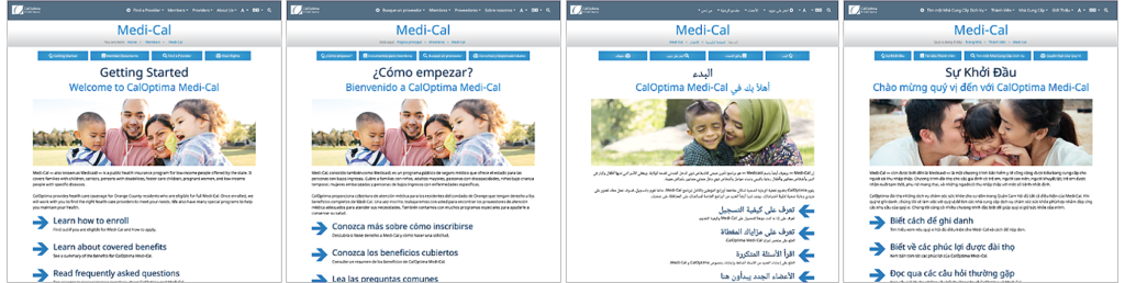 CalOptima Members Section in Multiple Languages
