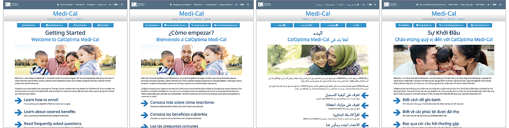 CalOptima Members Section in Multiple Languages